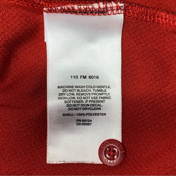 Columbia PFG Short Sleeve Shirt Men's L Vented Back Omni Shade Orange Solid - Picture 10 of 12